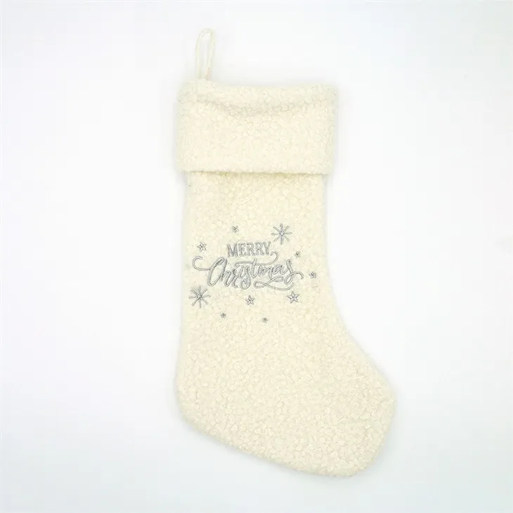 Baltos kalėdinės kojinės